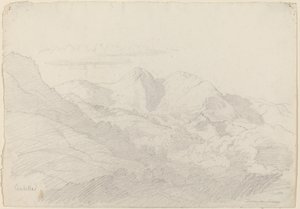 The Sabine Hills og Rocca Santo Stefano sett fra Civitella av Adrian Ludwig Richter