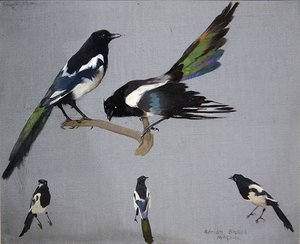 Magpies (olje på lerret) av Adrian Scott Stokes