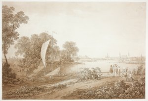 Utsikt over Dresden fra Pieschen