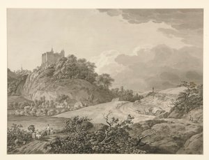 Utsikt over Nossen slott i Sachsen