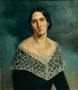 Portrett av fru Bonini Gardi (olje på lerret) av Adriano Baldini