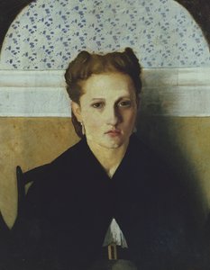 Portrett av kunstnerens kone (olje på lerret)