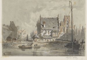 Ansikt i Brugge av Adrianus Eversen (signed by artist)