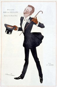 Tegneserie av grev Boni av Castellane - Illustrasjon av Adrien Barrere (1877-1931) i "" Fantasio""