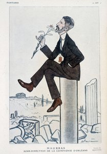 Charles Maurras, fransk politiker og forfatter (1868-1952), visedirektør for Orleans-kampanjen - Illustrasjon av Adrien Barrere (1877-1931) i "" Fantasio"" av 15.05.1923 av Adrien Barrere