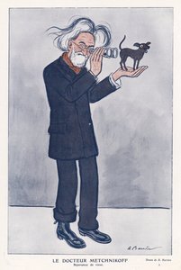 Elie Metchnikoff , russisk zoolog (farge litho) av Adrien Barrere