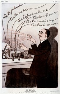 Humoristisk bilde om Belin og hans belinograf - av Barrère, i "" Fantasio"" fra 01.12.1931 av Adrien Barrere