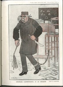 Illustrasjon av A Barrere (1874-1931) i «Fantasio», 01/05/16 - Georges Clemenceau, dit La Grogne - War of 14 -18, Censurship - Clemenceau George av Adrien Barrere