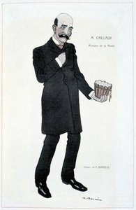 Joseph Caillaux, husleieminister - Illustrasjon av Adrien Barrere (1877-1931) i "" Fantasio"" av 15.02.1907 av Adrien Barrere