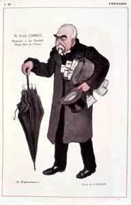 Portrett av Emile Combes, fransk politiker (1835-1921), reaktor ved La Nouvelle Presse libre de Vienne - Illustrasjon av Adrien Barrere (1877-1931) In Fantasio 01/03/1907 av Adrien Barrere