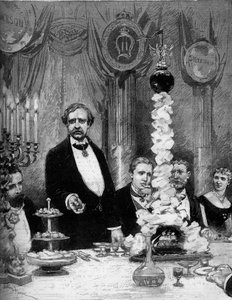 Banquet given by the Scandinavian colony of Paris in honor of the explorer Nils Adolf Erik (Eric) Baron Nordenskjold (Nordenskiold) (1832-1901) at the Hotel Continental. Presents are: Count Kapnitz, Professor Nordenskjold, Prince Oscar of Sweden (1859-1953 av Adrien Emmanuel Marie
