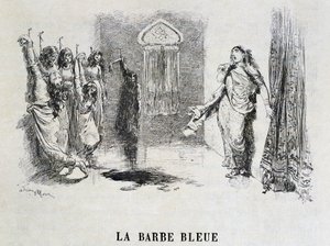Beard Bleue - i "Les Tales de Fées"" av Charles Perrault, illustrasjoner av Adrien Marie av Adrien Emmanuel Marie