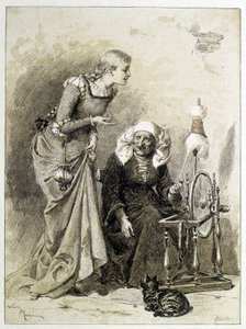 Tornerose - i "Les Contes de Fées"" av Charles Perrault, illustrasjoner av Adrien Marie av Adrien Emmanuel Marie
