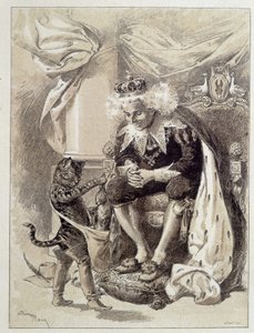 Puss in Boots - i "Les Contes de Fées"" av Charles Perrault, illustrasjoner av Adrien Marie av Adrien Emmanuel Marie