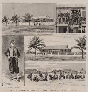Forstyrrelsene i Vest-Afrika, den engelske Hausa-styrken i Accra av Adrien Emmanuel Marie