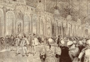 Opptoget av ridderne av Den Hellige Ånds Orden (Den Hellige Ånd) i isgalleriet på slottet i Versailles på pinsedagen i 1789. Tegning av Adrien Marie fra 1889. av Adrien Emmanuel Marie