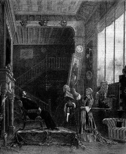Theatrical representation: “” Le nabab”” by Alphonse Daudet (1840-1897) and Pierre Elzear with Blanche Pierson (1842-1919) (Felicia Ruys) and Adolphe Dupuis (1824-1891) (Jansoulet). Paris, Theatre du Vaudeville av Adrien Emmanuel Marie