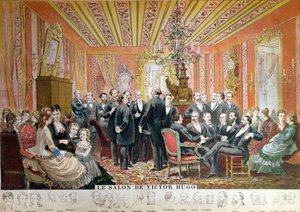 Victor Hugos salong, 21 rue de Clichy, Paris, desember 1875 (fargegravering)