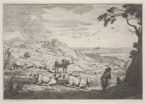 Landskap med kyr av Adrien Manglard