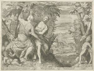 Angelica i Medoro av Egidius  Sadeler (II)