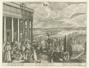 april Aprilis (tittel på objekt) De tolv månedene (serietittel) av Egidius  Sadeler (II)