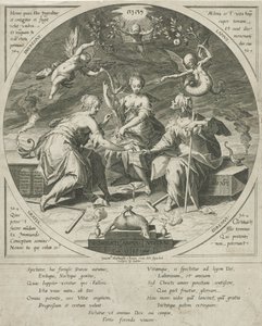 De drie schikgodinnen Possess Your Souls (tittel på objekt) av Egidius  Sadeler (II)