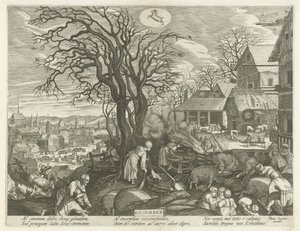 desember (tittel på objekt) De tolv månedene (serietittel) av Egidius  Sadeler (II)