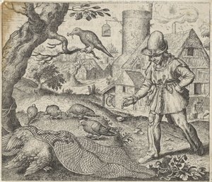 Fabel om Harrier og Gjøken av Egidius  Sadeler (II)