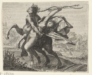 Fabel om kidnappingen av en kvinne av en kentaur av Egidius  Sadeler (II)