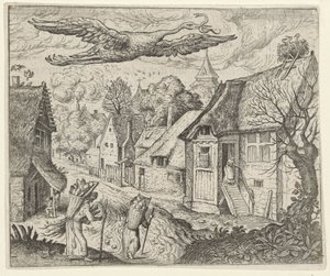 Fabel om den gamle storken av Egidius  Sadeler (II)