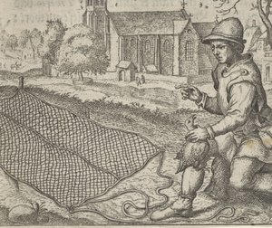 Fabel om fuglefangeren og rapphønen av Egidius  Sadeler (II)