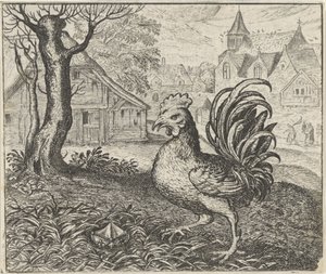 Fabel om hanen og diamanten av Egidius  Sadeler (II)