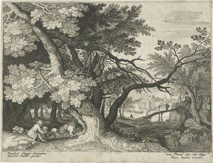 Landskap med to jegere Landskap fra Tyrol (serietittel) av Egidius  Sadeler (II)