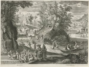 mai og juni De tolv månedene i seks italienske landskap (serietittel) av Egidius  Sadeler (II)