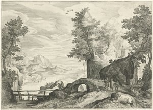 Elvelandskap av Egidius  Sadeler (II)