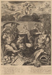 Allegori om ekteskapet til keiser Ferdinand II og Eleanor Gonzaga av Aegidius Sadeler II