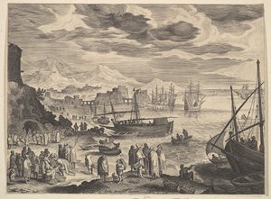 Havnescene. av Aegidius Sadeler II