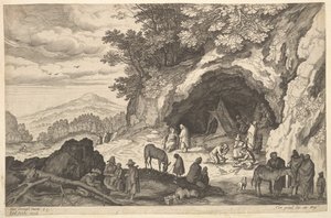 Landskap med sigøynerleir, n.d. av Aegidius Sadeler II