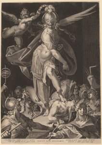 Visdom overvinner uvitenhet av Aegidius Sadeler II, after Bartholomaeus Spranger