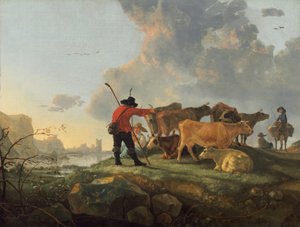 Gjetere som stelle kveg av Aelbert Cuyp