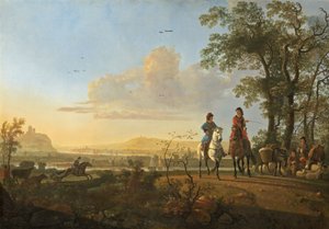 Ryttere og gjetere med kveg av Aelbert Cuyp