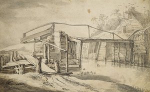 I polderen, 1644 (blyant, kritt og pensel på papir) av Aelbert Cuyp