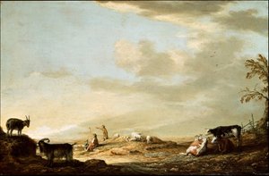Landskap med storfe og figurer av Aelbert Cuyp