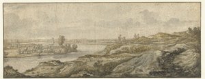 Landskap med en elv av Aelbert Cuyp