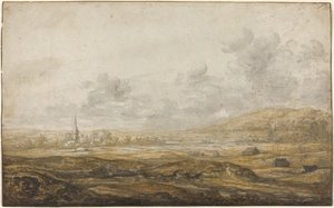 Panoramalandskap langs Rhinen av Aelbert Cuyp