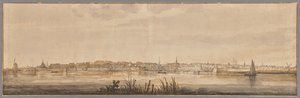 Panoramautsikt over Dordrecht og elven Maas av Aelbert Cuyp