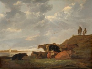 Elvelandskap med kyr av Aelbert Cuyp