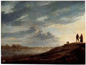 Solnedgang over elven, 1650-tallet. av Aelbert Cuyp