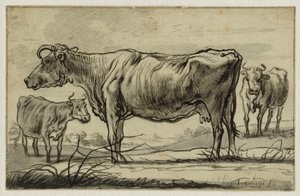 Tre kyr på beite (Lugt 16) av Aelbert Cuyp