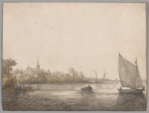Utsikt over IJsselmonde sett over den nye Maas